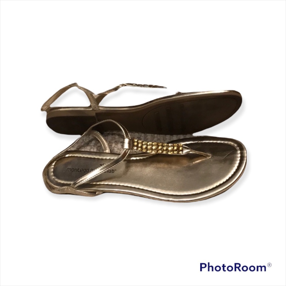 Gold Beaded Sandals